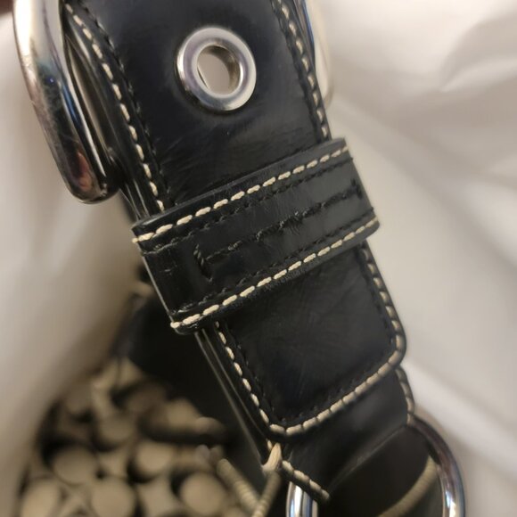 Coach Vintage Hamptons Signature C Hobo Handbag Tan & Black , No. M0963-F13740 - Picture 6 of 7